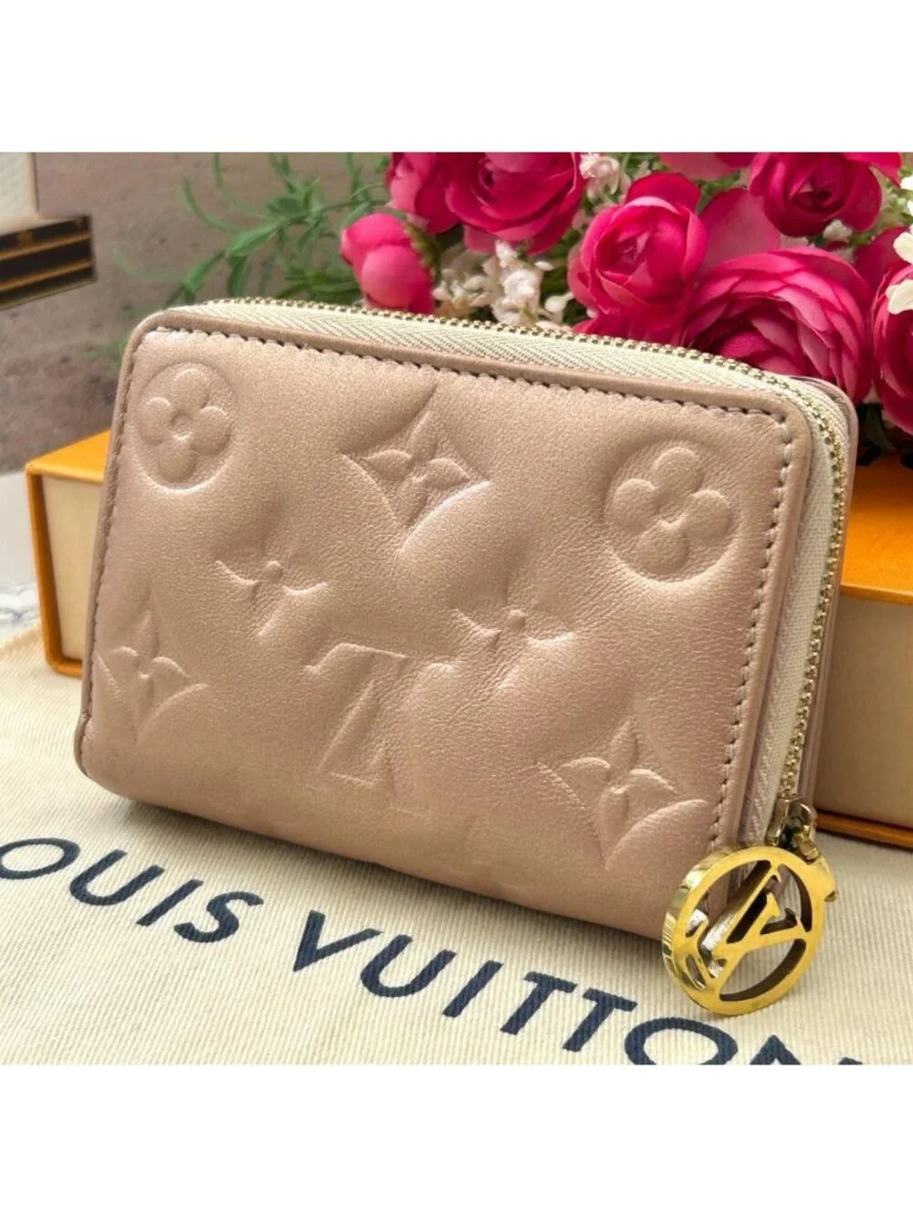 Louis Vuitton Monogram Embossed Portefeuille Lou Fold Wallet